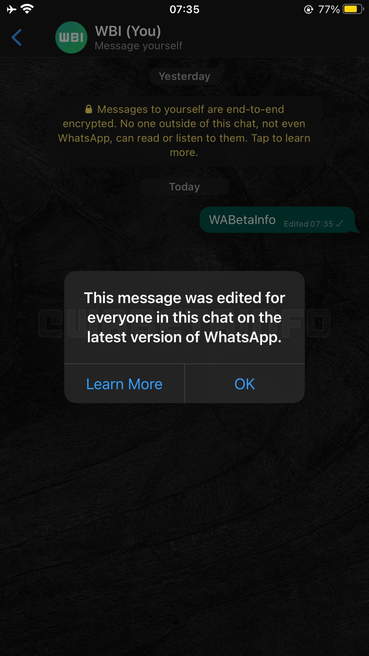 whatsapp تحرير الرسالة wabetainfo وا