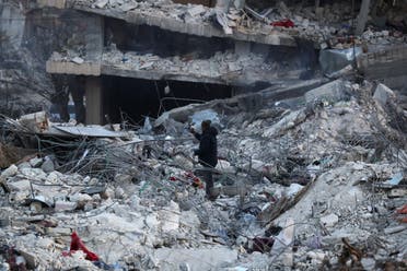 من آثار الدمار بعد الزلزال الذي ضرب سوريا (رويترز)