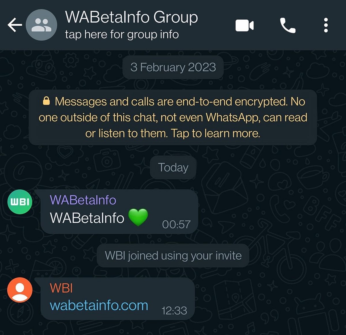 أيقونات مجموعة واتس اب wabetainfo whatsapp